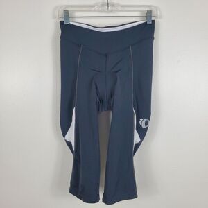 PEARL IZUMI Padded Cycling Pants Mid Length Logo Black White Unisex Sz Large